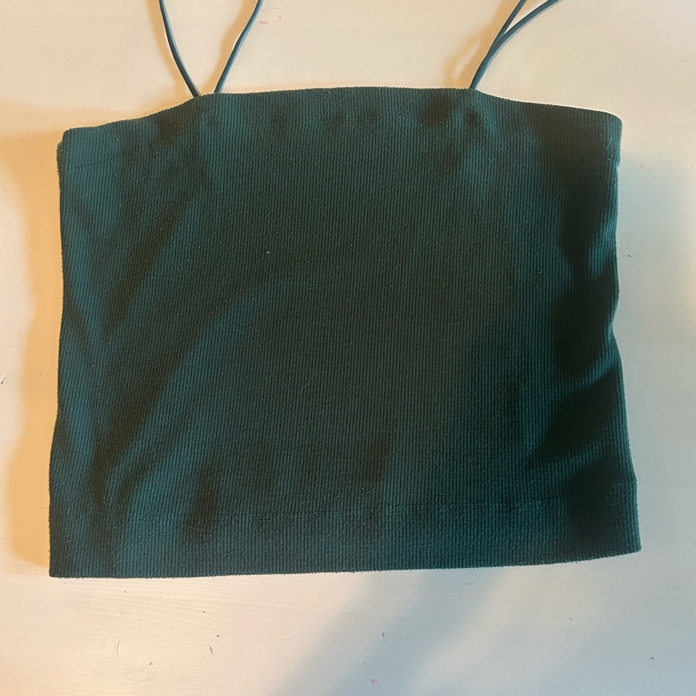 Emerald Green Ribbed Crop Top